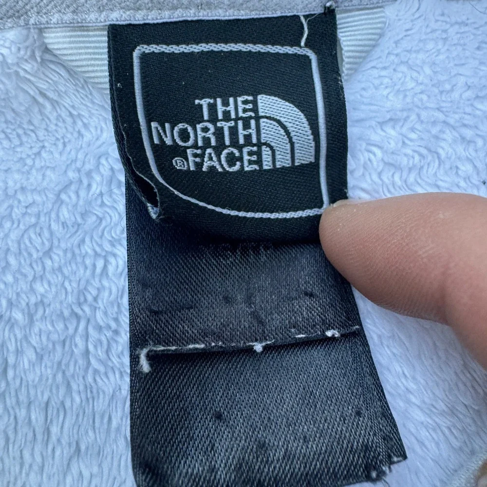 The North Face Osito Full Zip Fleece Jacket White Mens XS Mock Neck Soft Fuzzy